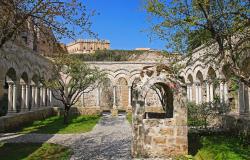 The monastery courtyard (cloister) of San Giovanni degli Eremiti Church 