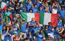 Italy's Azzurri fans in the stands