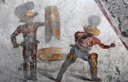 Gladiators fresco in Pompeii