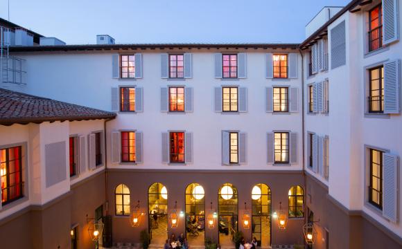 View of 25hours Hotel Florence courtyard