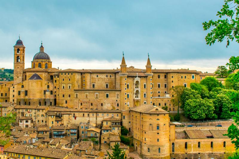 Panoramic view of Urbino Italy