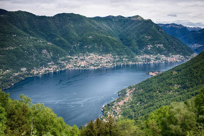 View of Lake Como from the village of Brunate