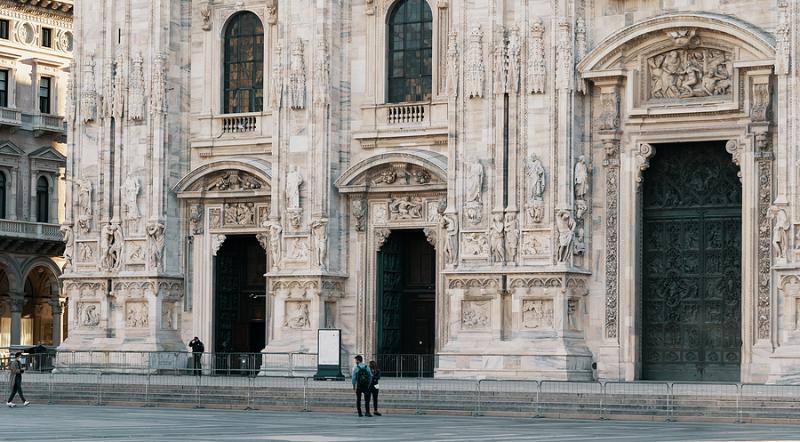 Empty Piazza del Duomo in Milan