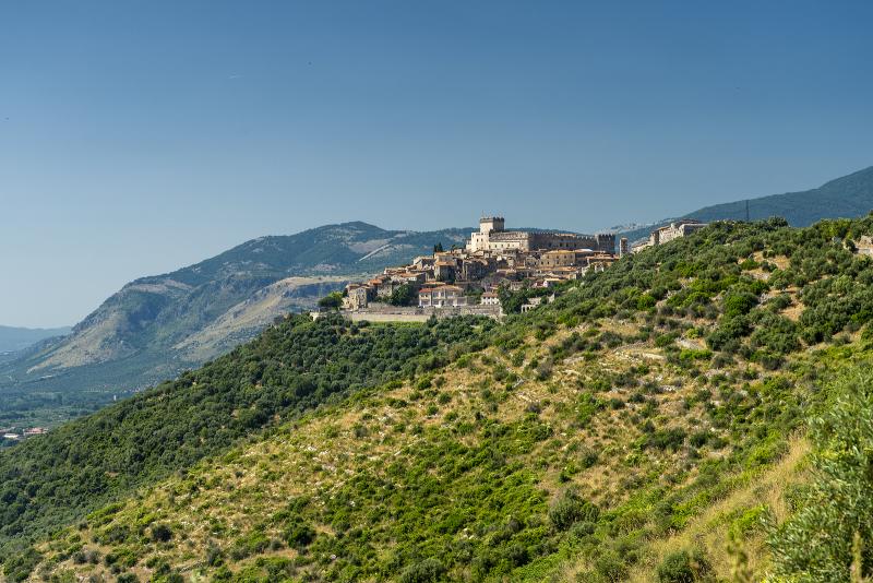 Summer landscape along the road from Norma to Sermoneta