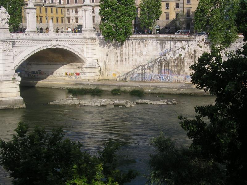 Remains of the Neronian Bridge (Pons Neronianus) in Rome 
