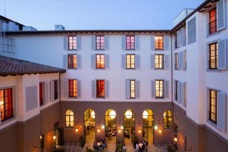 View of 25hours Hotel Florence courtyard
