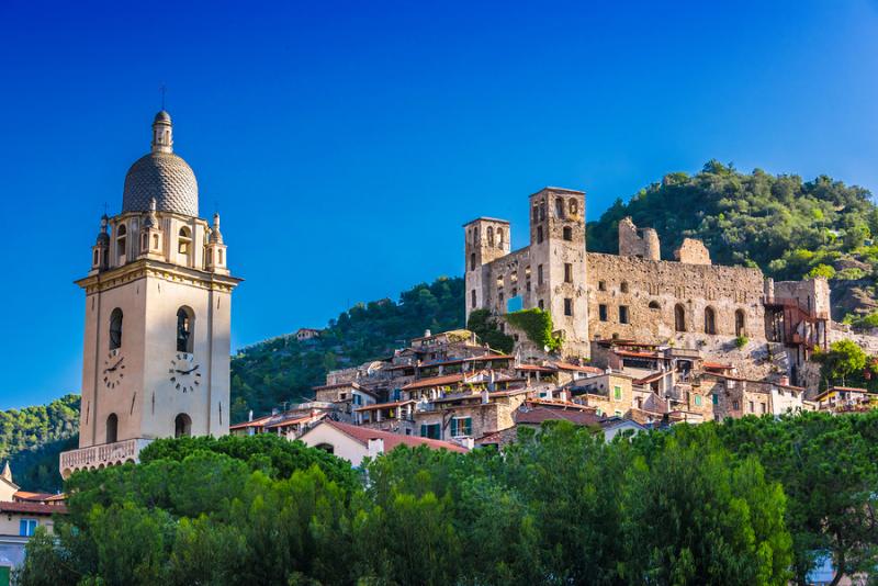 The medieval village of Dolceacqua in Liguria Italy