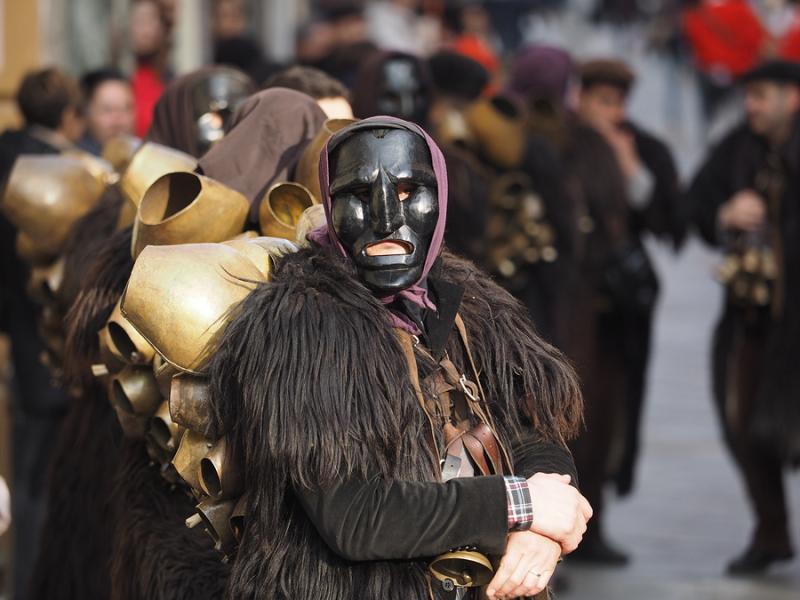 Mamuthones mask at Mamoiada Carnival in Sardinia