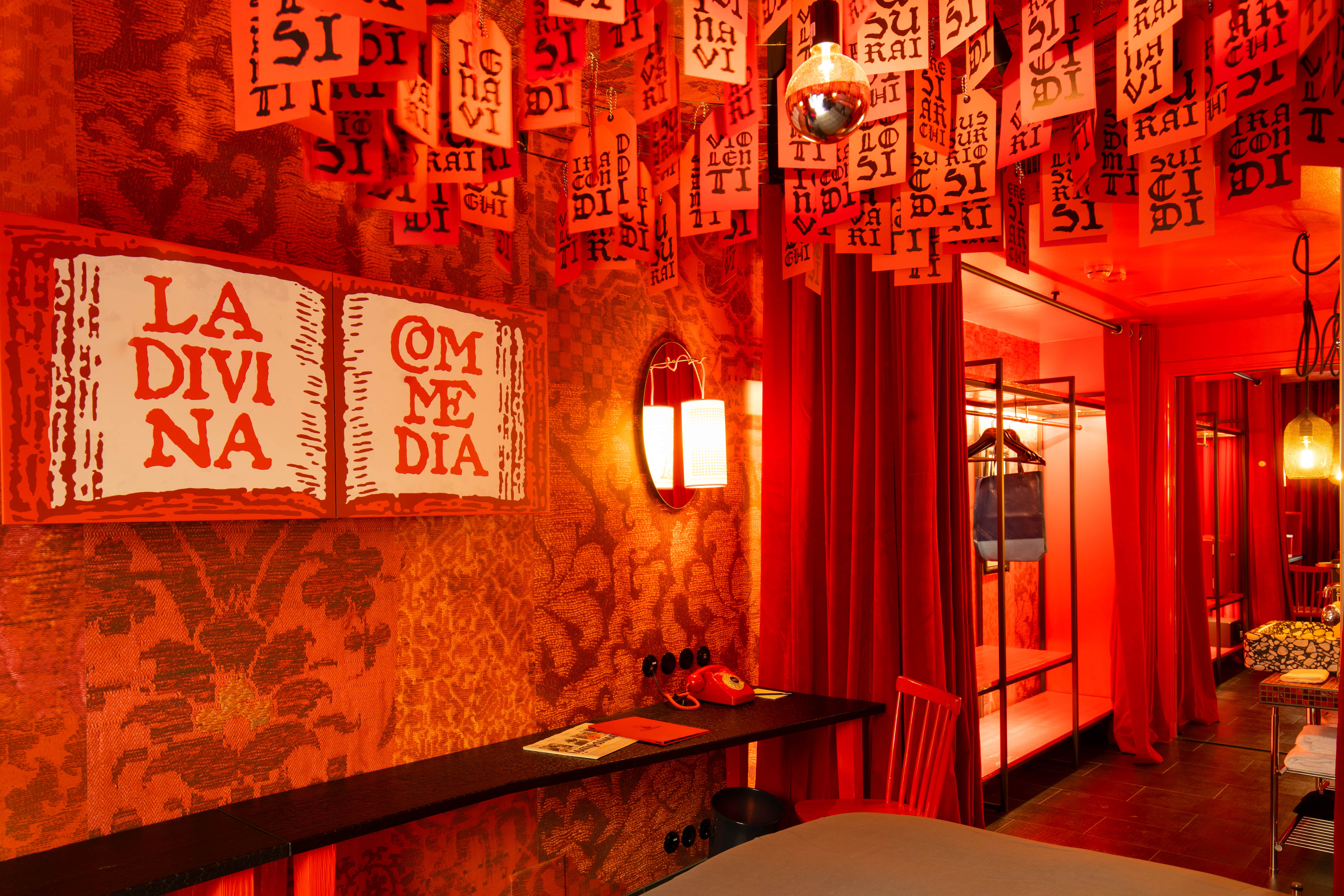 Inferno room at 25hours Hotel Florence