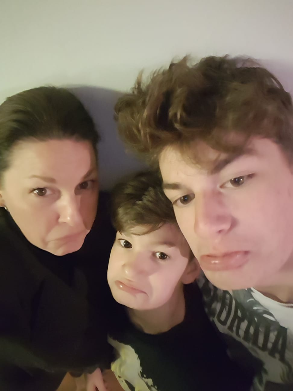 The author and said children "not pouting"