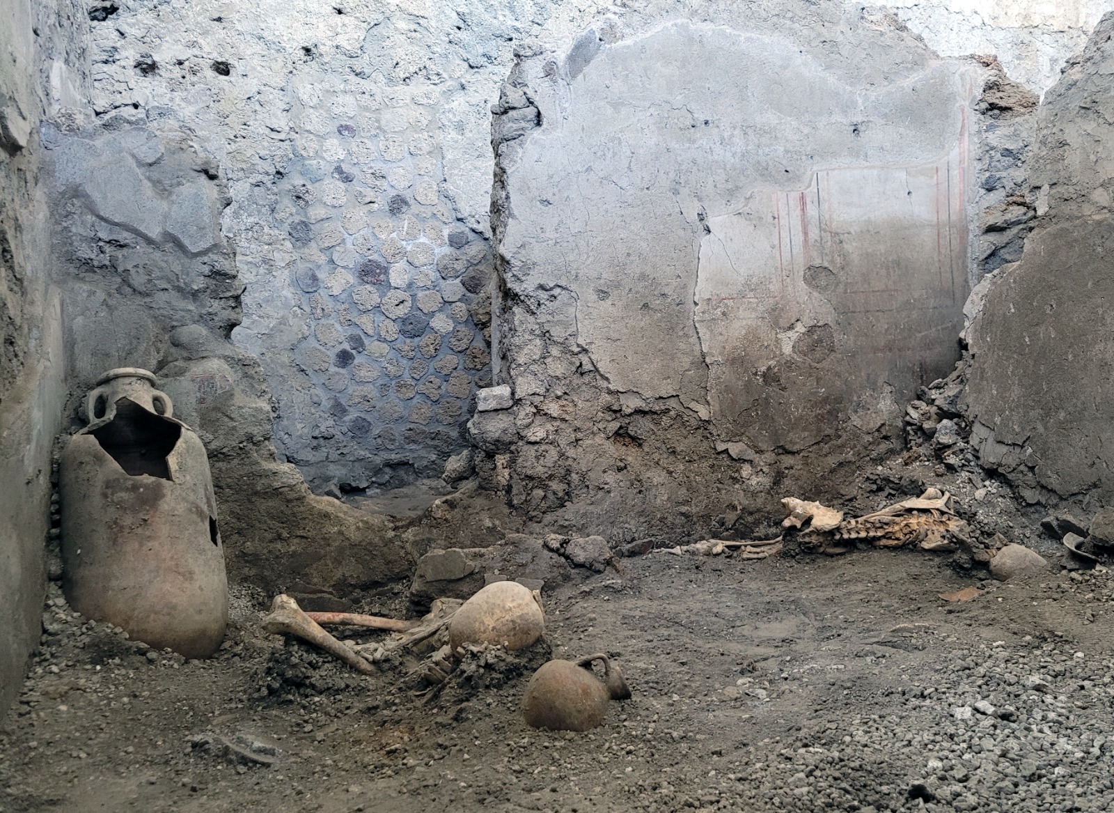 Service room environment where the skeletons were uncovered