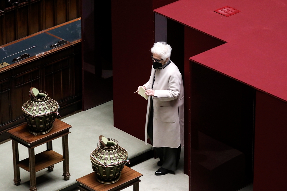 Liliana Segre in the Chamber of Deputies in January 2022
