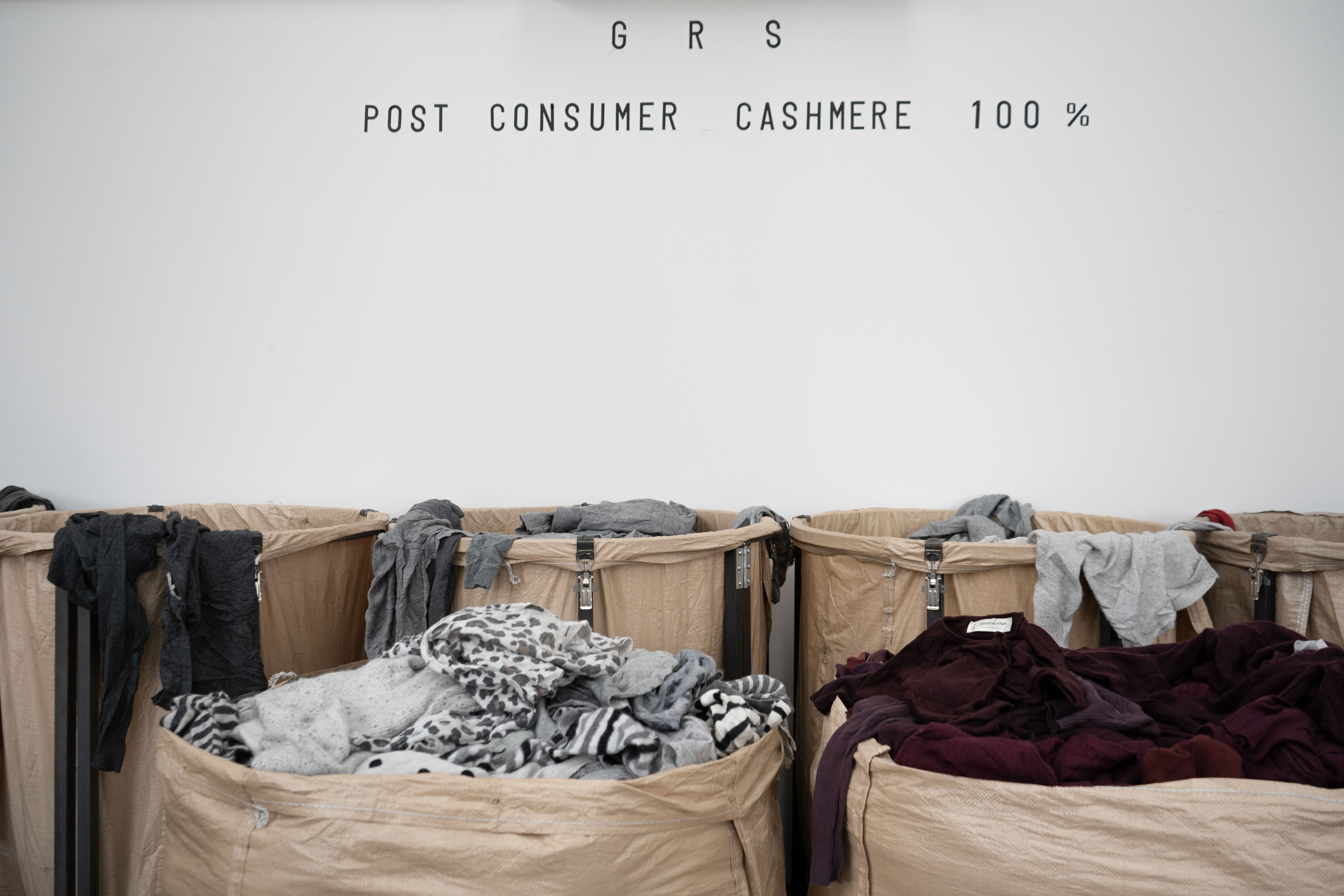 Recycled cashmere is used to create sweaters, gloves and scarves with Rifò's sustainable business model.