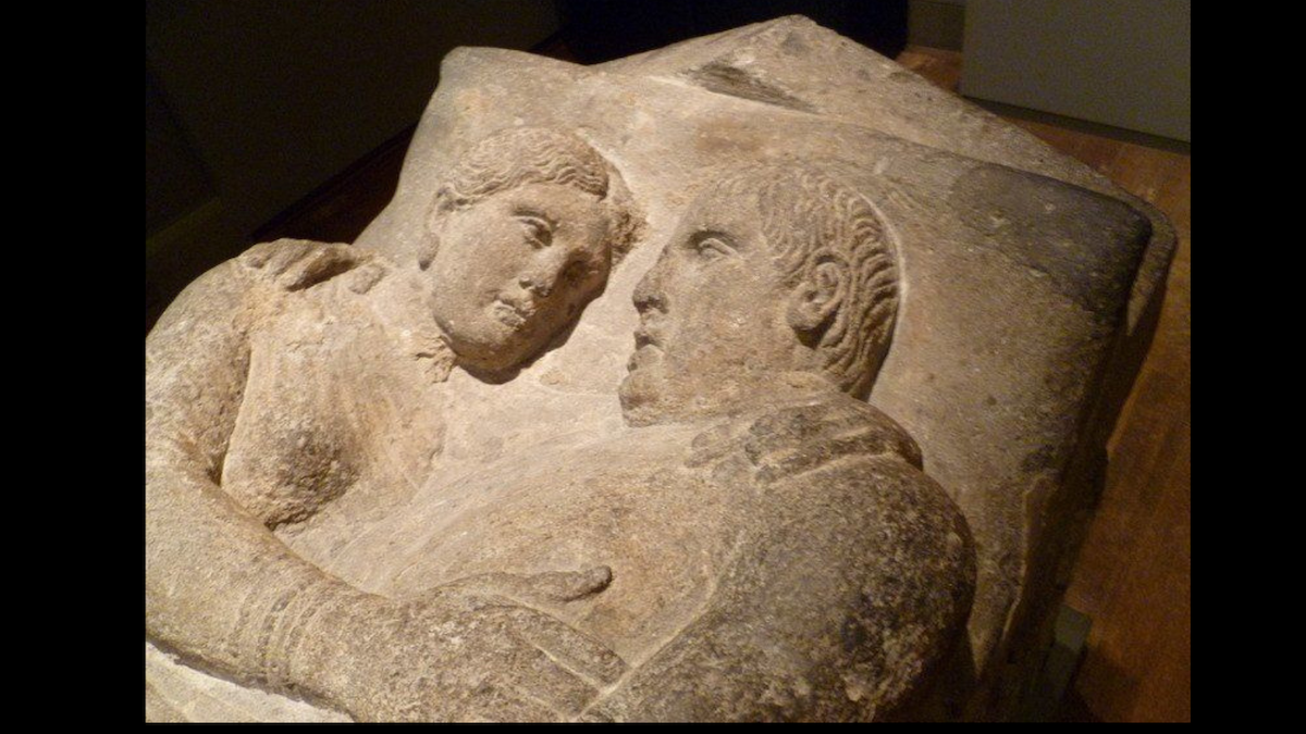sarcophagus with husband