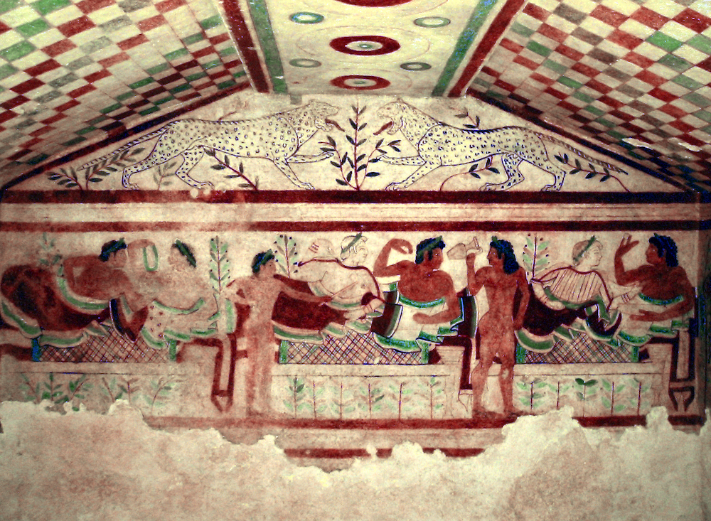 Tarquinia Tomb Tarquinia_Tomb_of_the_Leopards CC via Wikipedia.jpg