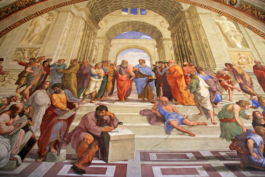 Stanze di Raffaello - Vatican Museums The fresco of the 16th century in one of the rooms of Raphael (Stanze di Raffaello) in the Vatican Museum
