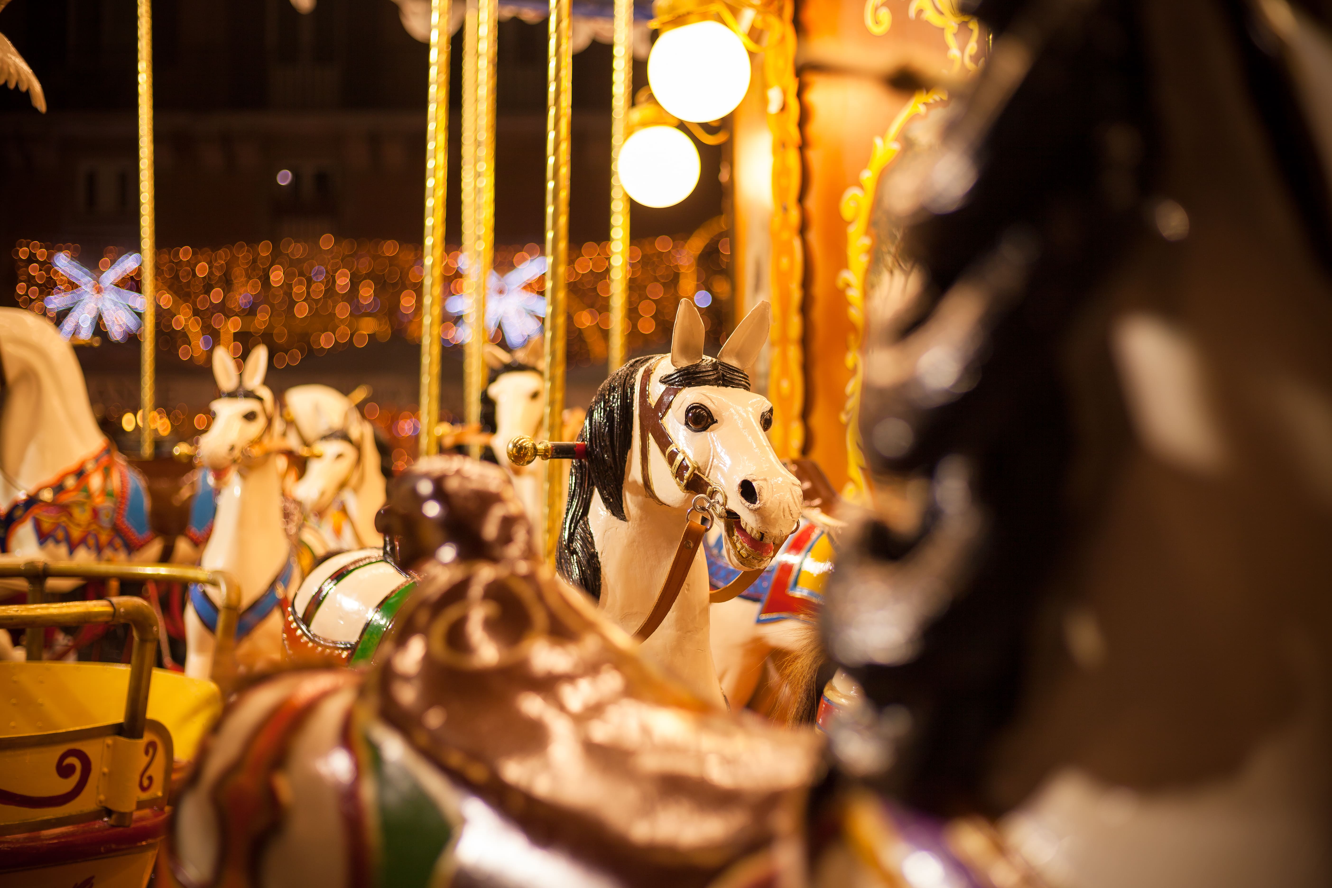 Carousel at the Christmas market of Piazza Navona in Rome