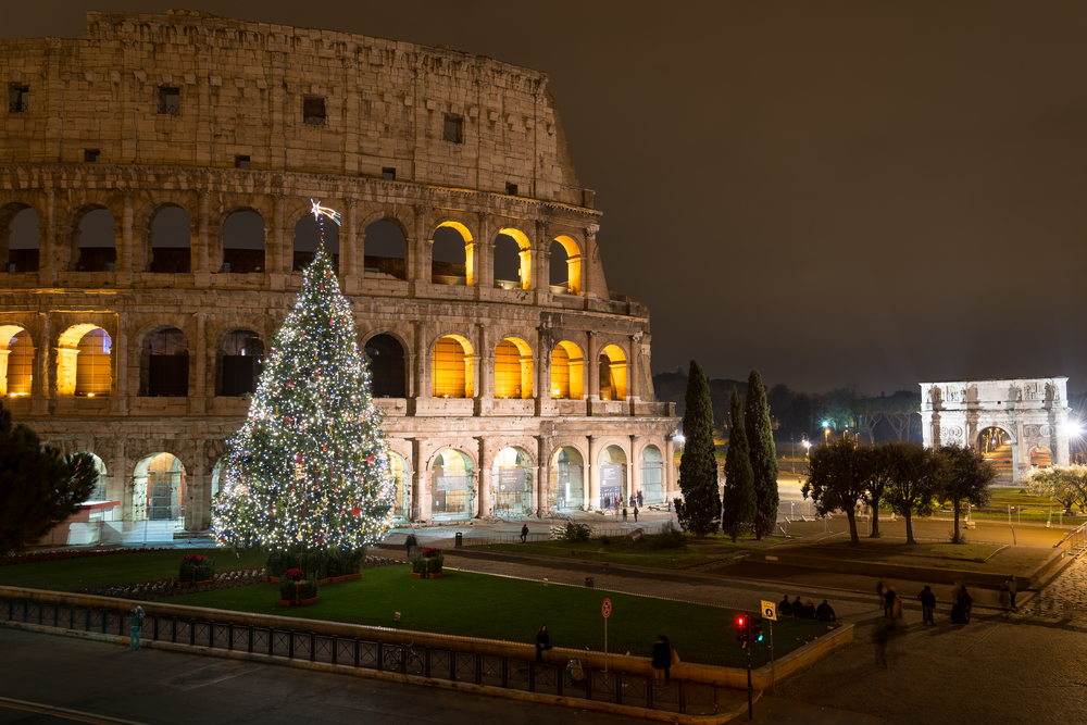 View of Colosseum at Christmas