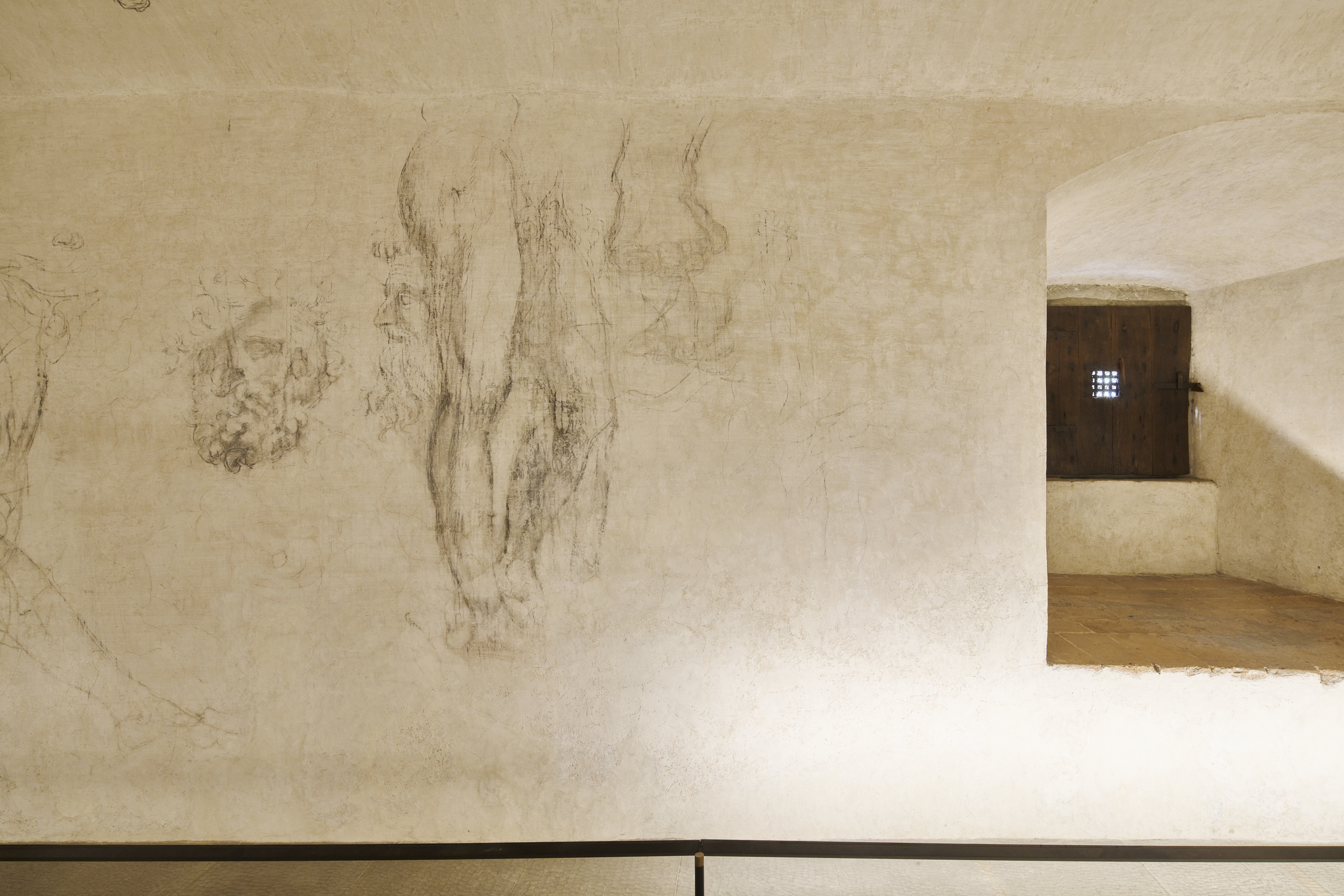 Detail of figure sketches in the secret room