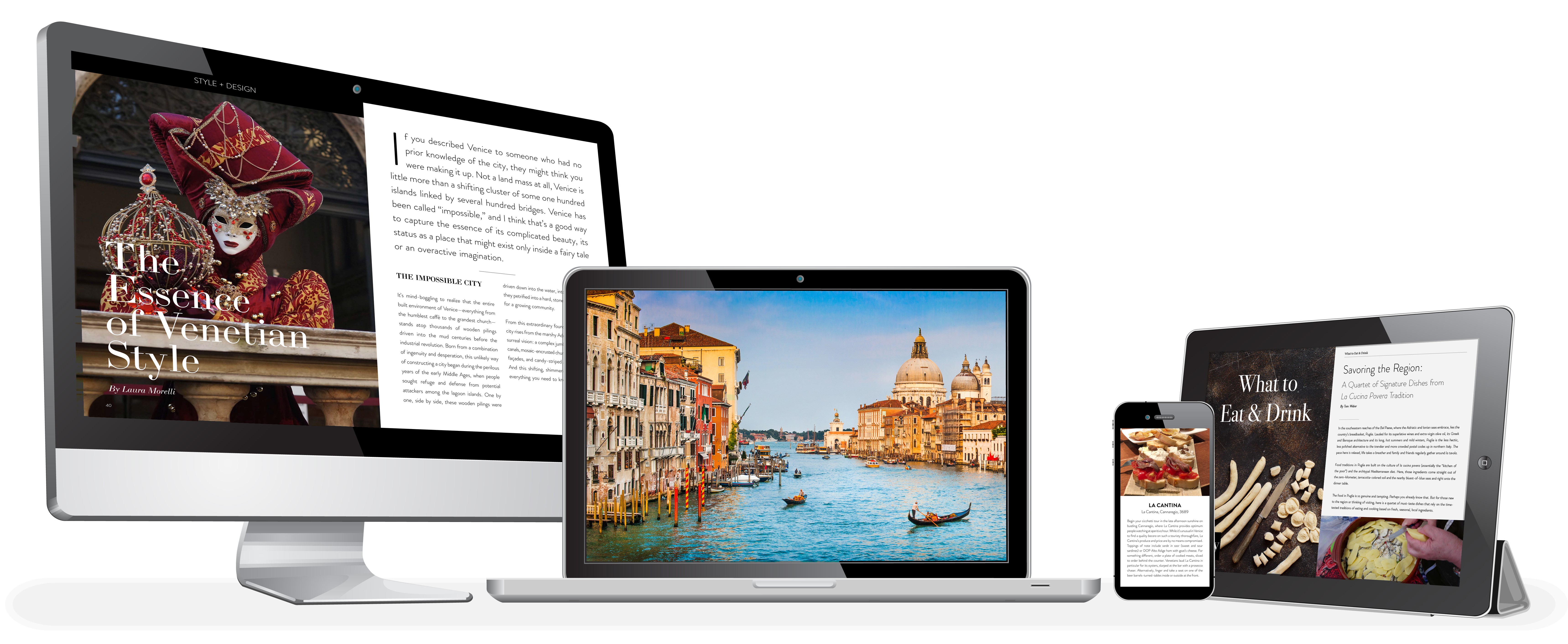 italy magazine content on screen