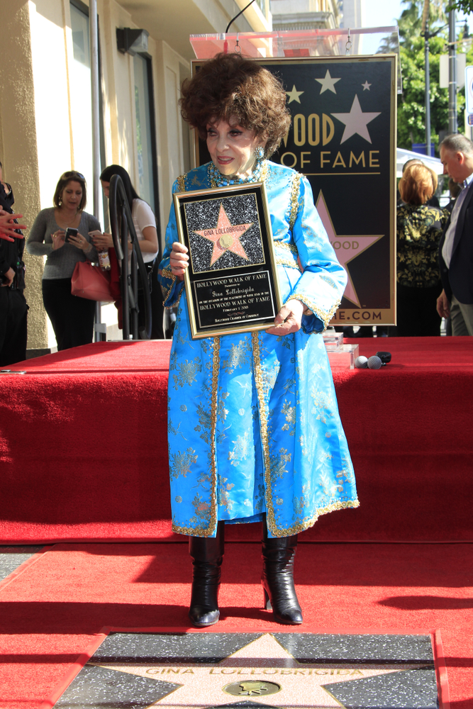 Gina Lollobrigida receives a star on the Hollywood Walk of Fame