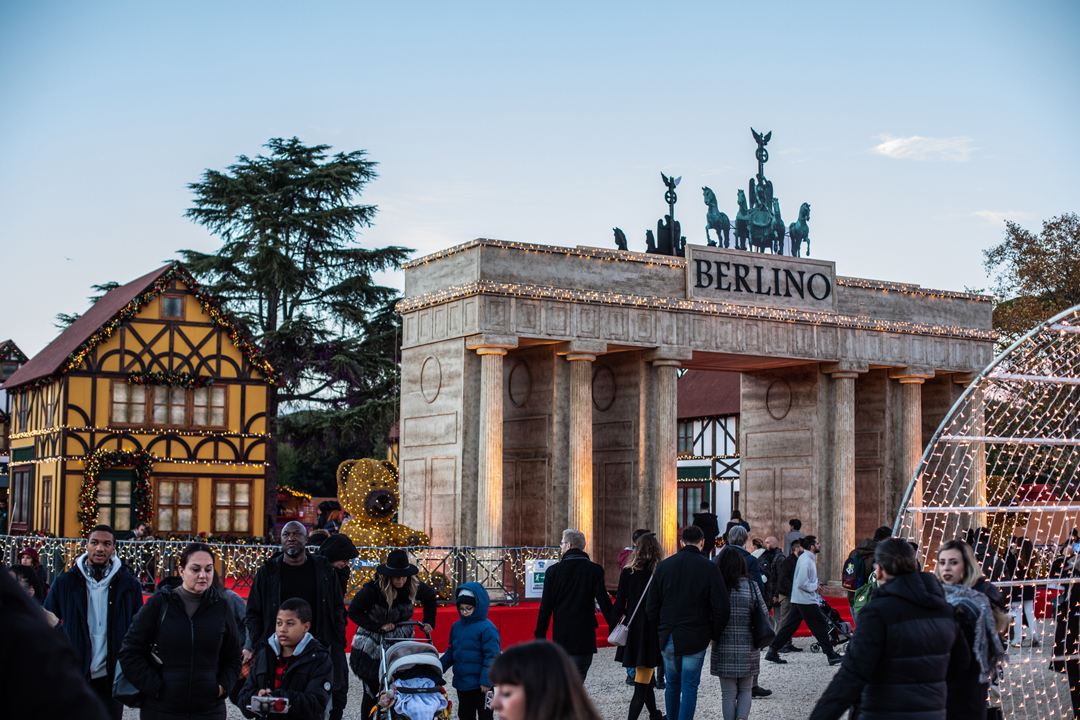 Mini Berlin-style area at Christmas World in the Villa Borghese in Rome