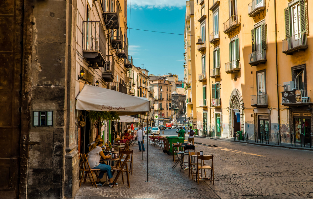 street cafe in Naples, Italy