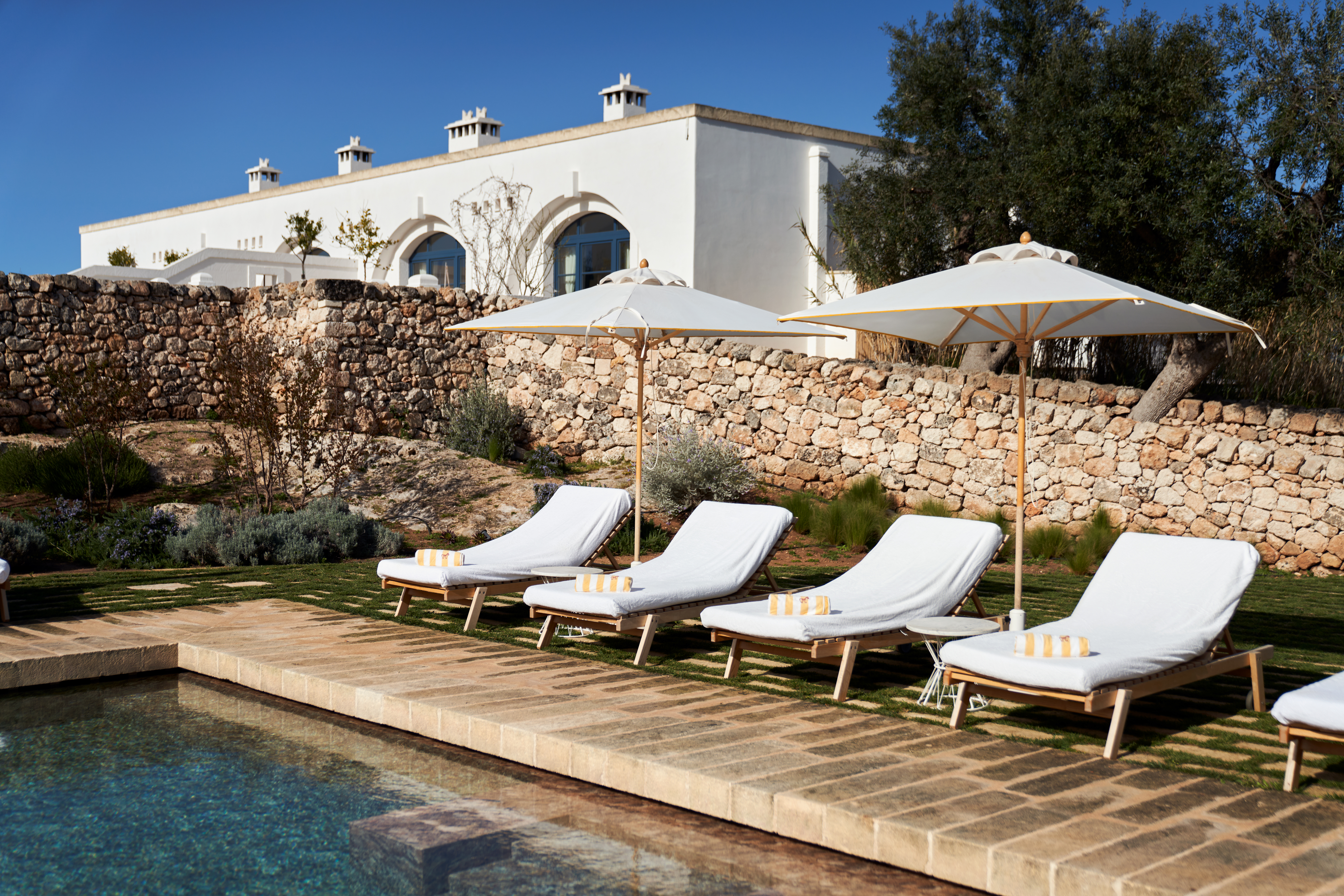 Heated pool at Masseria Calderisi