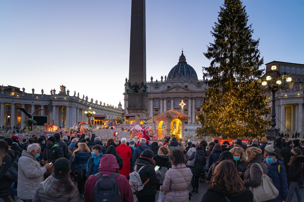 saint peter's square at Christmas 2021