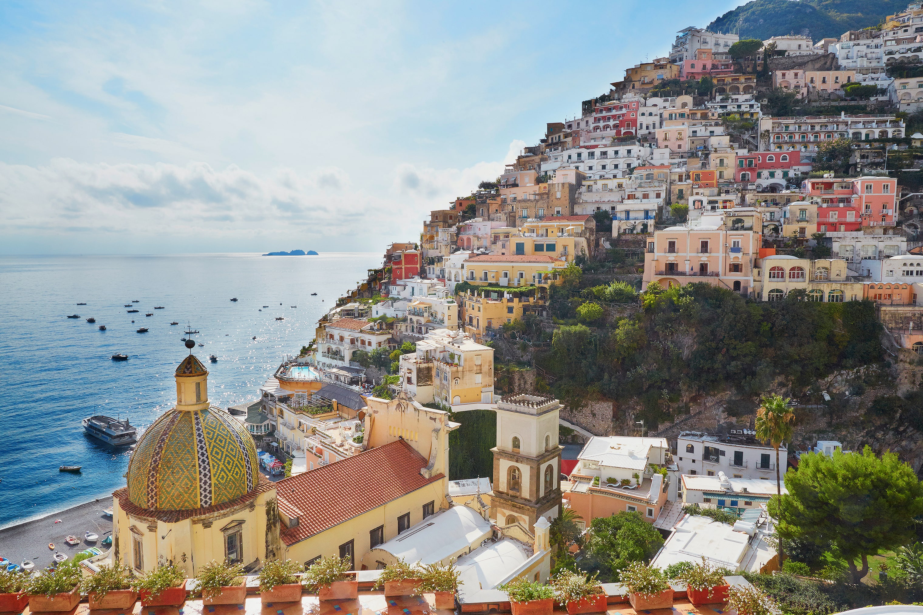 Positano, with its famous dome of Santa Maria Assunta