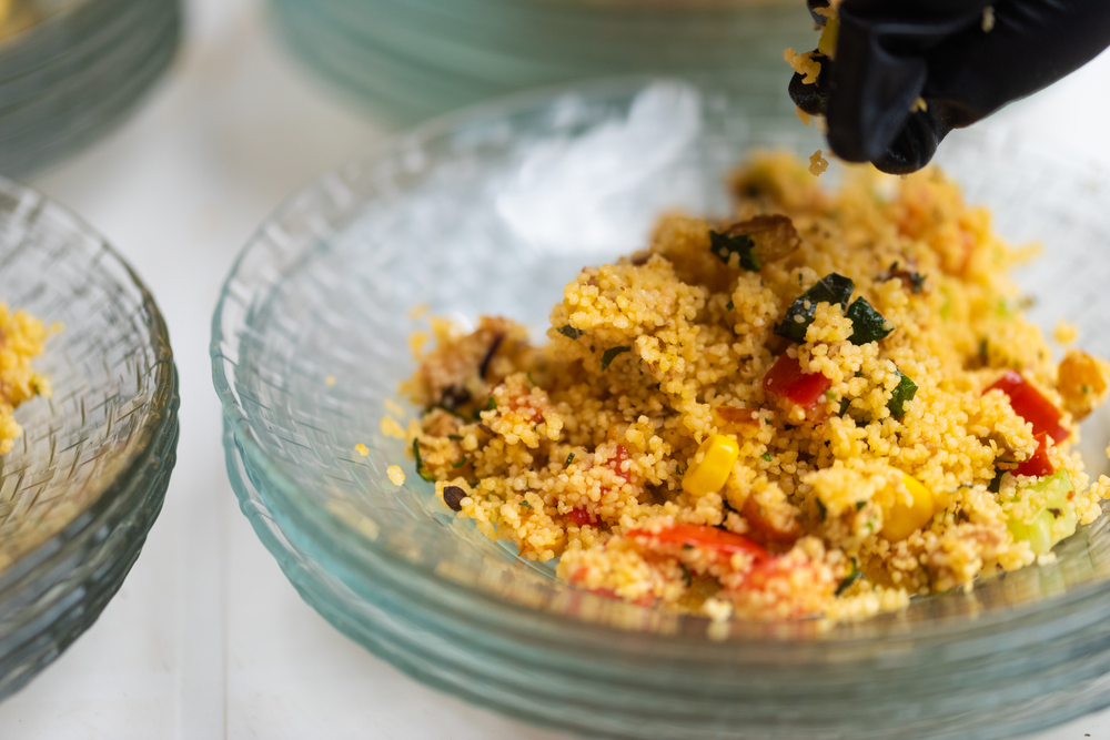 Sicilian style tabulè, vegetable cous cous salad