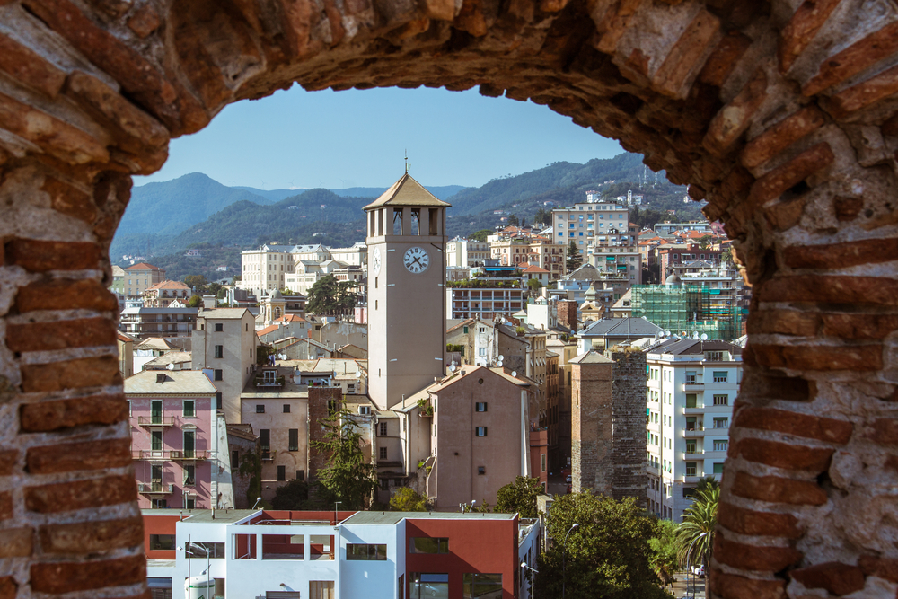 View of Savona, Italy from Priamar Castle