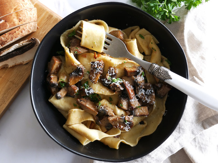 Pappardelle with a Creamy Mushroom Sauce ITALY Magazine