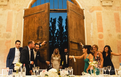 Bride, groom and friends