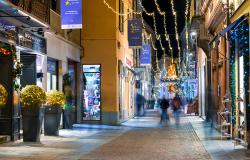 Christmas lights in Alba Italy
