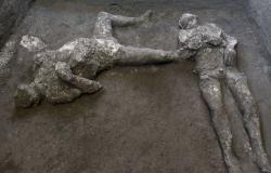 Casts of two victims from Vesuvius eruption found at Pompeii 