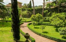 Partial view of the magnificient gardens at Villa Farnesina