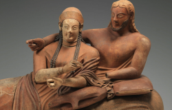 Etruscan terracotta sarcophagus Courtesy Louvre Museum