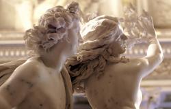 Detail of Apollo and Daphne sculpture by Bernini at Galleria Borghese in Rome