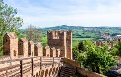 View of Marche countryside from Gradara Castle