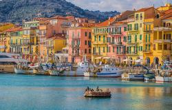 Oneglia village on the Italian Riviera in Liguria