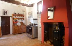 Kitchen with woodburner