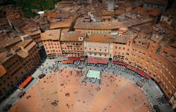View from above of Piazza del Campo in Siena