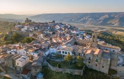 View of the village of Grottole in Basilicata Southern Italy