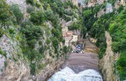 The fiord in Furore on the Amalfi Coast Italy