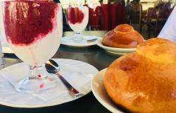 Granita and brioche at Cafe Prestipino in Catania