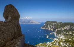 Panoramic view of Capri island from Villa San Michele