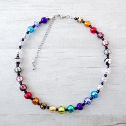 Murano Glass Necklace - Arlechin Multicolor Short