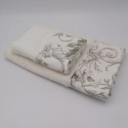 Towel set composed of bath and hand towel