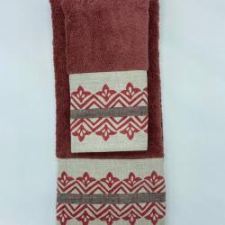 towel set with linen border